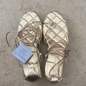 AEROSOLES Metallic Gold Women's Sandals